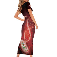 Personalized Bermuda Is In My DNA Family Matching Short Sleeve Bodycon Dress and Hawaiian Shirt - Wonder Print Shop