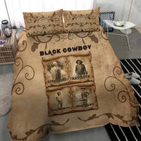 Black Cowboy Bedding Set Melanin Black History Western Grunge - Wonder Print Shop