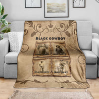 Black Cowboy Blanket Melanin Black History Western Grunge - Wonder Print Shop