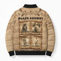 Black Cowboy Bomber Puffer Jacket Melanin Black History Western Grunge - Wonder Print Shop
