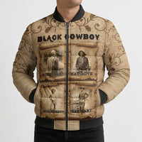 Black Cowboy Bomber Puffer Jacket Melanin Black History Western Grunge - Wonder Print Shop