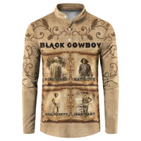 Black Cowboy Button Sweatshirt Melanin Black History Western Grunge - Wonder Print Shop