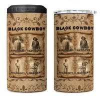 Black Cowboy 4 in 1 Can Cooler Tumbler Melanin Black History Western Grunge - Wonder Print Shop