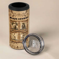 Black Cowboy 4 in 1 Can Cooler Tumbler Melanin Black History Western Grunge - Wonder Print Shop
