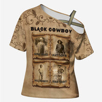 Black Cowboy Cross Shoulder Shirt Melanin Black History Western Grunge - Wonder Print Shop