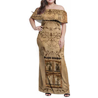 Black Cowboy Family Matching Off Shoulder Maxi Dress and Hawaiian Shirt Melanin Black History Western Grunge - Wonder Print Shop