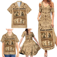 Black Cowboy Family Matching Summer Maxi Dress and Hawaiian Shirt Melanin Black History Western Grunge - Wonder Print Shop