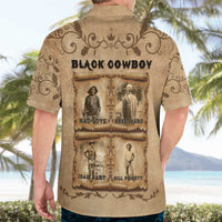 Black Cowboy Hawaiian Shirt Melanin Black History Western Grunge - Wonder Print Shop