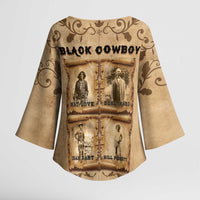 Black Cowboy Kimono Sleeve Blouse Melanin Black History Western Grunge - Wonder Print Shop