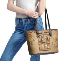 Black Cowboy Leather Tote Bag Melanin Black History Western Grunge - Wonder Print Shop