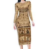 Black Cowboy Long Sleeve Bodycon Dress Melanin Black History Western Grunge - Wonder Print Shop
