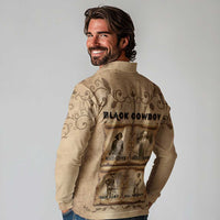 Black Cowboy Long Sleeve Polo Shirt Melanin Black History Western Grunge - Wonder Print Shop