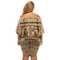 Black Cowboy Off Shoulder Short Dress Melanin Black History Western Grunge - Wonder Print Shop