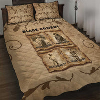 Black Cowboy Quilt Bed Set Melanin Black History Western Grunge - Wonder Print Shop