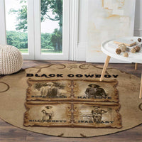 Black Cowboy Round Carpet Melanin Black History Western Grunge - Wonder Print Shop