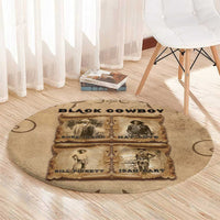 Black Cowboy Round Carpet Melanin Black History Western Grunge - Wonder Print Shop