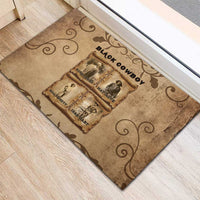 Black Cowboy Rubber Doormat Melanin Black History Western Grunge - Wonder Print Shop
