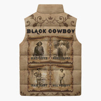 Black Cowboy Sleeveless Puffer Jacket Melanin Black History Western Grunge - Wonder Print Shop