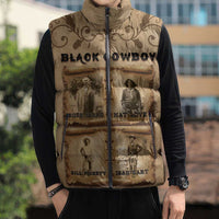 Black Cowboy Sleeveless Puffer Jacket Melanin Black History Western Grunge - Wonder Print Shop