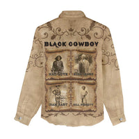 Black Cowboy Women Casual Shirt Melanin Black History Western Grunge - Wonder Print Shop