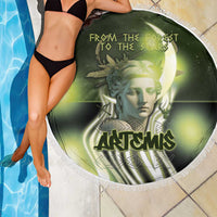Ancient Greek Artemis Beach Blanket Goddess Of The Moon - Wonder Print Shop