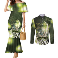Ancient Greek Artemis Couples Matching Mermaid Dress and Long Sleeve Button Shirt Goddess Of The Moon - Wonder Print Shop