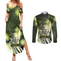 Ancient Greek Artemis Couples Matching Summer Maxi Dress and Long Sleeve Button Shirt Goddess Of The Moon - Wonder Print Shop