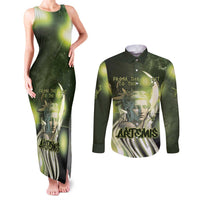 Ancient Greek Artemis Couples Matching Tank Maxi Dress and Long Sleeve Button Shirt Goddess Of The Moon - Wonder Print Shop