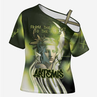 Ancient Greek Artemis Cross Shoulder Shirt Goddess Of The Moon - Wonder Print Shop