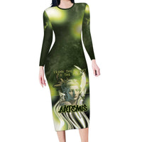 Ancient Greek Artemis Family Matching Long Sleeve Bodycon Dress and Hawaiian Shirt Goddess Of The Moon - Wonder Print Shop
