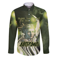 Ancient Greek Artemis Family Matching Off The Shoulder Long Sleeve Dress and Hawaiian Shirt Goddess Of The Moon - Wonder Print Shop