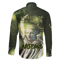 Ancient Greek Artemis Family Matching Off The Shoulder Long Sleeve Dress and Hawaiian Shirt Goddess Of The Moon - Wonder Print Shop