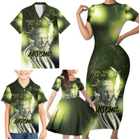 Ancient Greek Artemis Family Matching Short Sleeve Bodycon Dress and Hawaiian Shirt Goddess Of The Moon - Wonder Print Shop