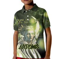 Ancient Greek Artemis Kid Polo Shirt Goddess Of The Moon - Wonder Print Shop