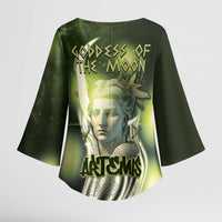 Ancient Greek Artemis Kimono Sleeve Blouse Goddess Of The Moon - Wonder Print Shop
