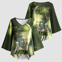 Ancient Greek Artemis Kimono Sleeve Blouse Goddess Of The Moon - Wonder Print Shop