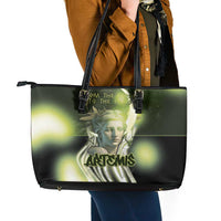 Ancient Greek Artemis Leather Tote Bag Goddess Of The Moon - Wonder Print Shop