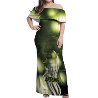 Ancient Greek Artemis Off Shoulder Maxi Dress Goddess Of The Moon - Wonder Print Shop