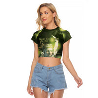 Ancient Greek Artemis Raglan Cropped T Shirt Goddess Of The Moon - Wonder Print Shop