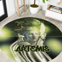 Ancient Greek Artemis Round Carpet Goddess Of The Moon - Wonder Print Shop