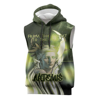 Ancient Greek Artemis Sleeveless Hoodie Goddess Of The Moon - Wonder Print Shop