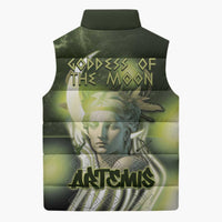 Ancient Greek Artemis Sleeveless Puffer Jacket Goddess Of The Moon - Wonder Print Shop
