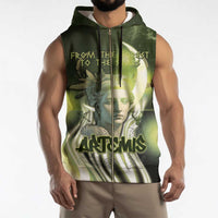 Ancient Greek Artemis Sleeveless Zip Hoodie Goddess Of The Moon - Wonder Print Shop