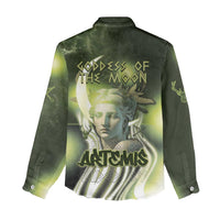 Ancient Greek Artemis Women Casual Shirt Goddess Of The Moon - Wonder Print Shop
