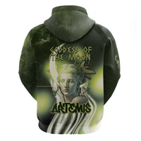 Ancient Greek Artemis Zip Hoodie Goddess Of The Moon - Wonder Print Shop