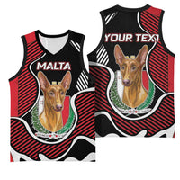 Personalized Malta Basketball Jersey Pharaoh Hound In Coat Of Arms - Wonder Print Shop