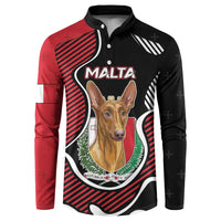 Personalized Malta Button Sweatshirt Pharaoh Hound In Coat Of Arms - Wonder Print Shop