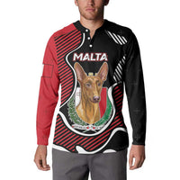 Personalized Malta Button Sweatshirt Pharaoh Hound In Coat Of Arms - Wonder Print Shop