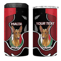 Personalized Malta 4 in 1 Can Cooler Tumbler Pharaoh Hound In Coat Of Arms - Wonder Print Shop