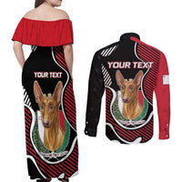 Personalized Malta Couples Matching Off Shoulder Maxi Dress and Long Sleeve Button Shirt Pharaoh Hound In Coat Of Arms - Wonder Print Shop